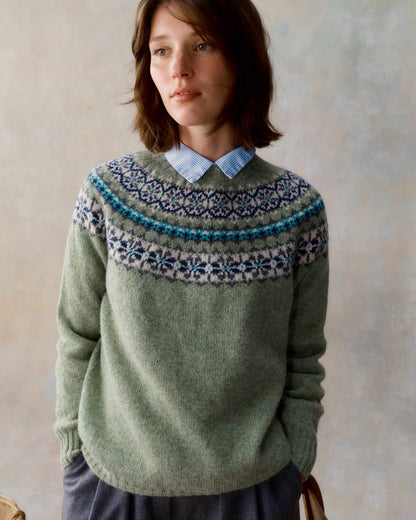 Grace Crew Neck Fairisle Yoke Jumper