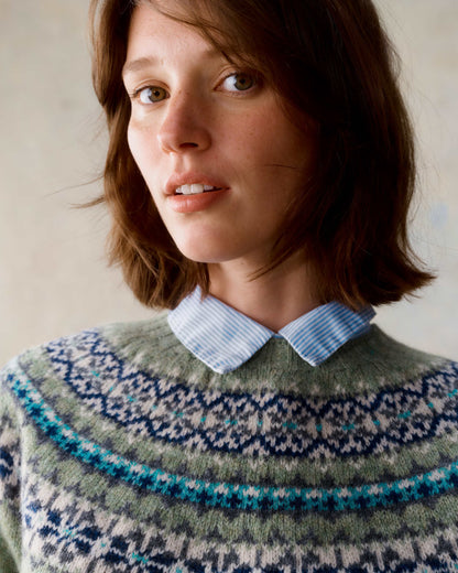 Grace Crew Neck Fairisle Yoke Jumper