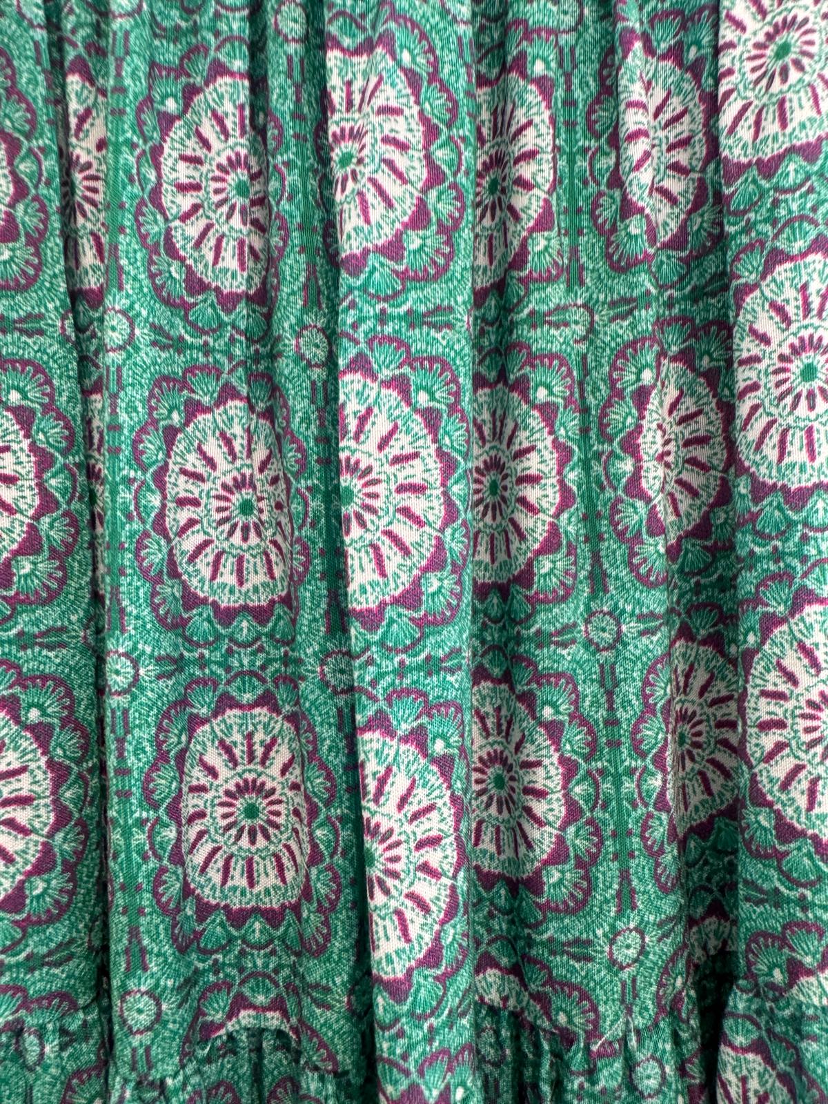 Geometric Print Tiered Maxi Skirts