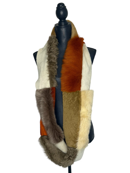 Bea Shearling Loop scarf in orange