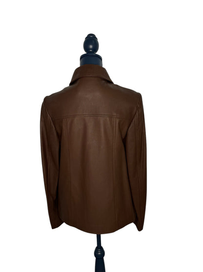 Harper Brown Shirt Leather Jacket