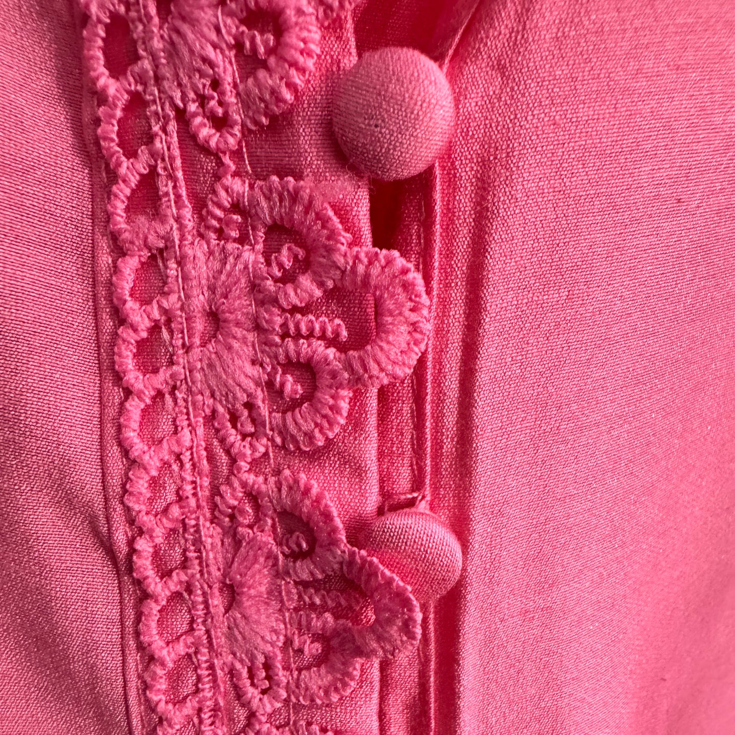 Pink Blouse with Lace Trim