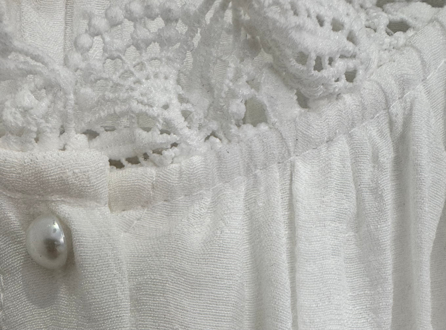 White Blouse with Lace Trim
