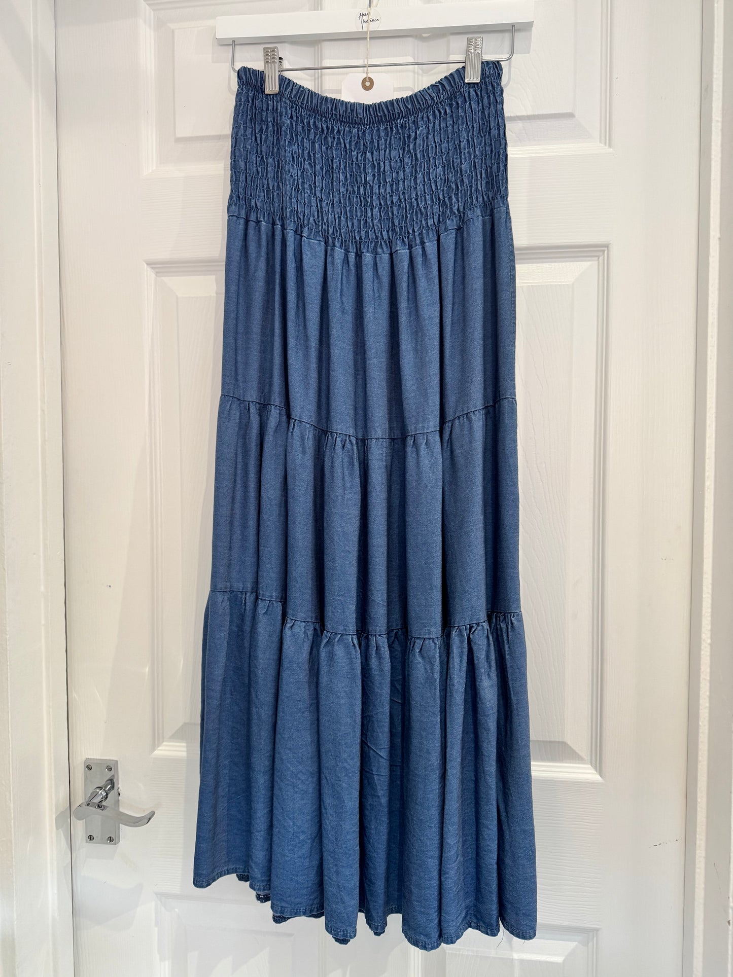 Tiered Skirt - Mid Denim Look