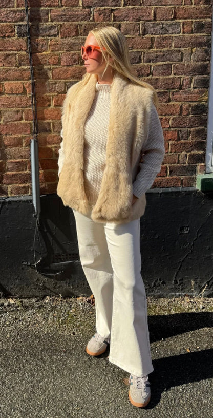 Annabelle Toscana Furry Gilet with Silk Lining