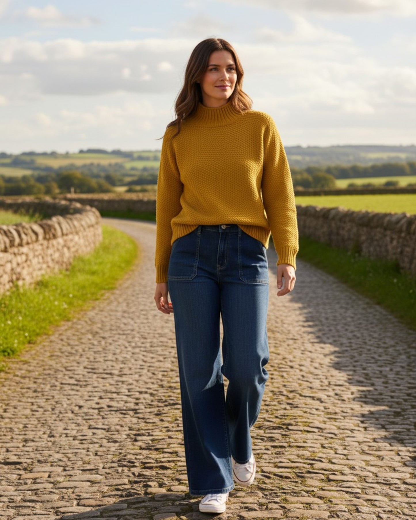 Tiffany Super Fine Lambswool Turtle Neck Jumper- Mustard