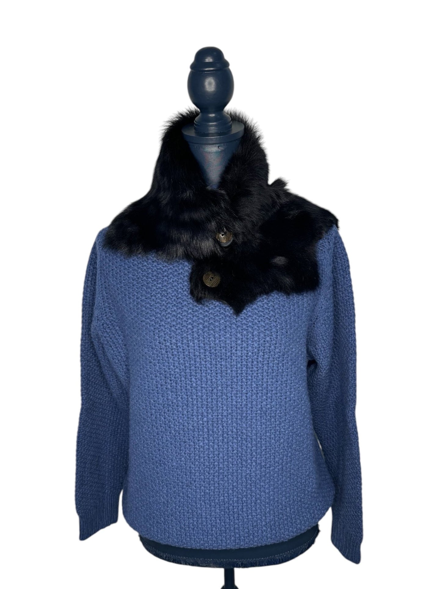 Tiffany Super Fine Lambswool Turtle Neck Jumper- Deep Blue