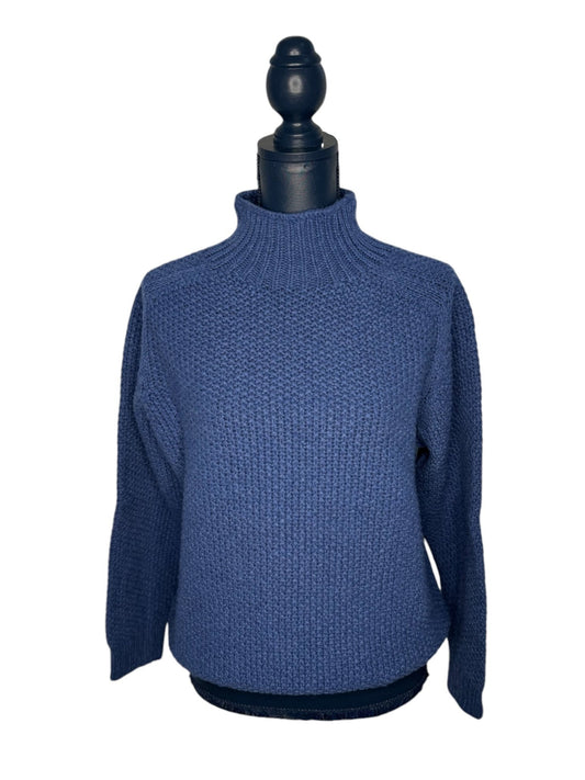 Tiffany Super Fine Lambswool Turtle Neck Jumper- Deep Blue