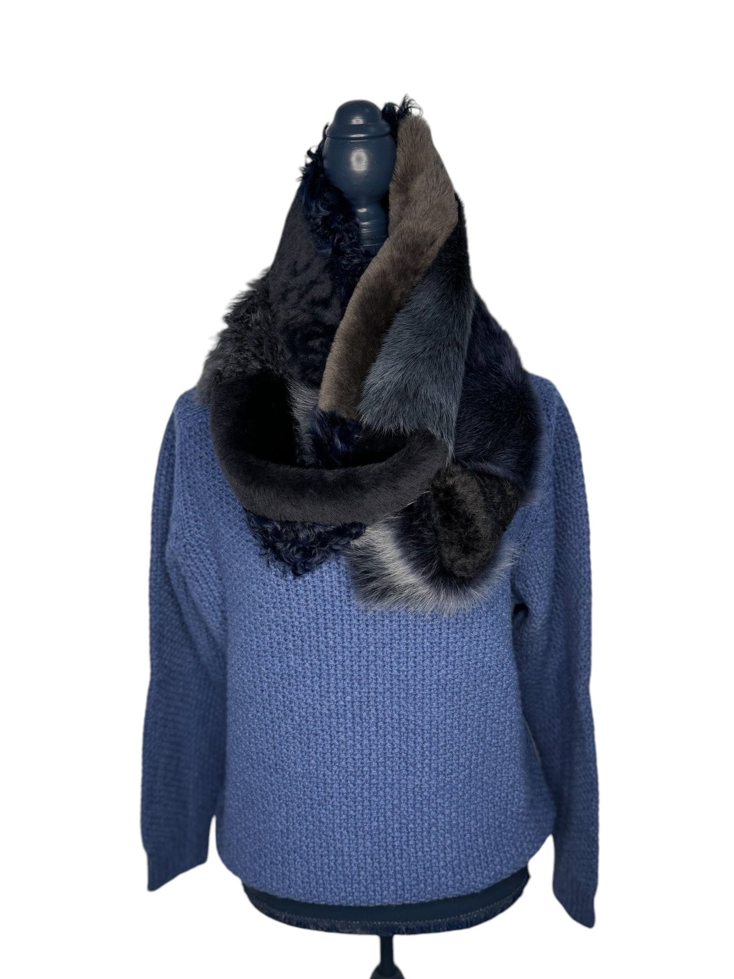 Tiffany Super Fine Lambswool Turtle Neck Jumper- Deep Blue