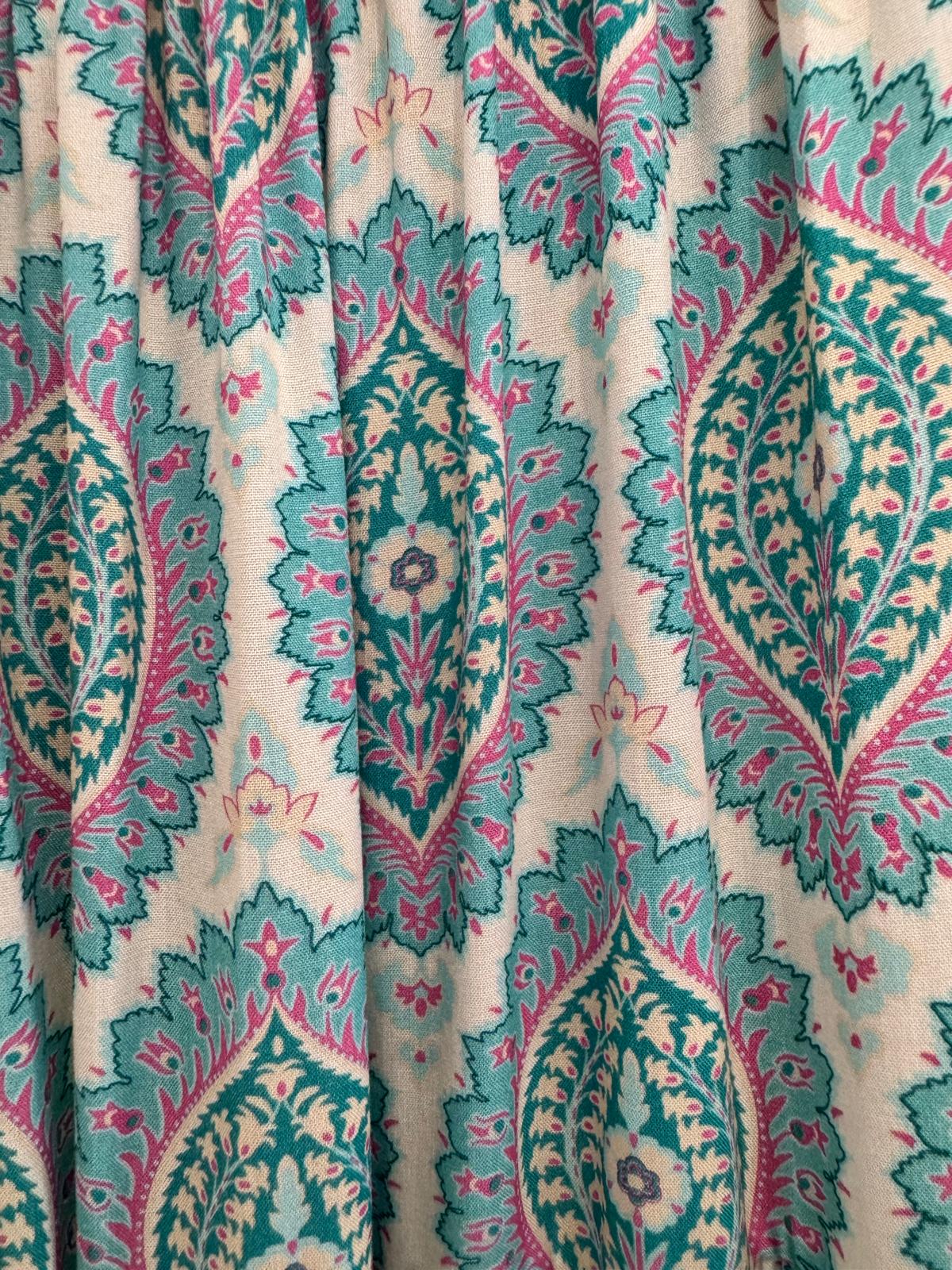 Paisley Print Shirred Waist Tiered Skirt