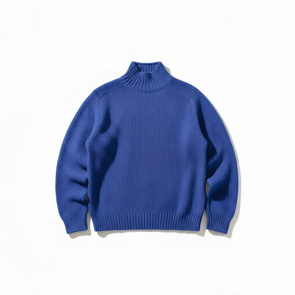Tiffany Super Fine Lambswool Turtle Neck Jumper- Deep Blue